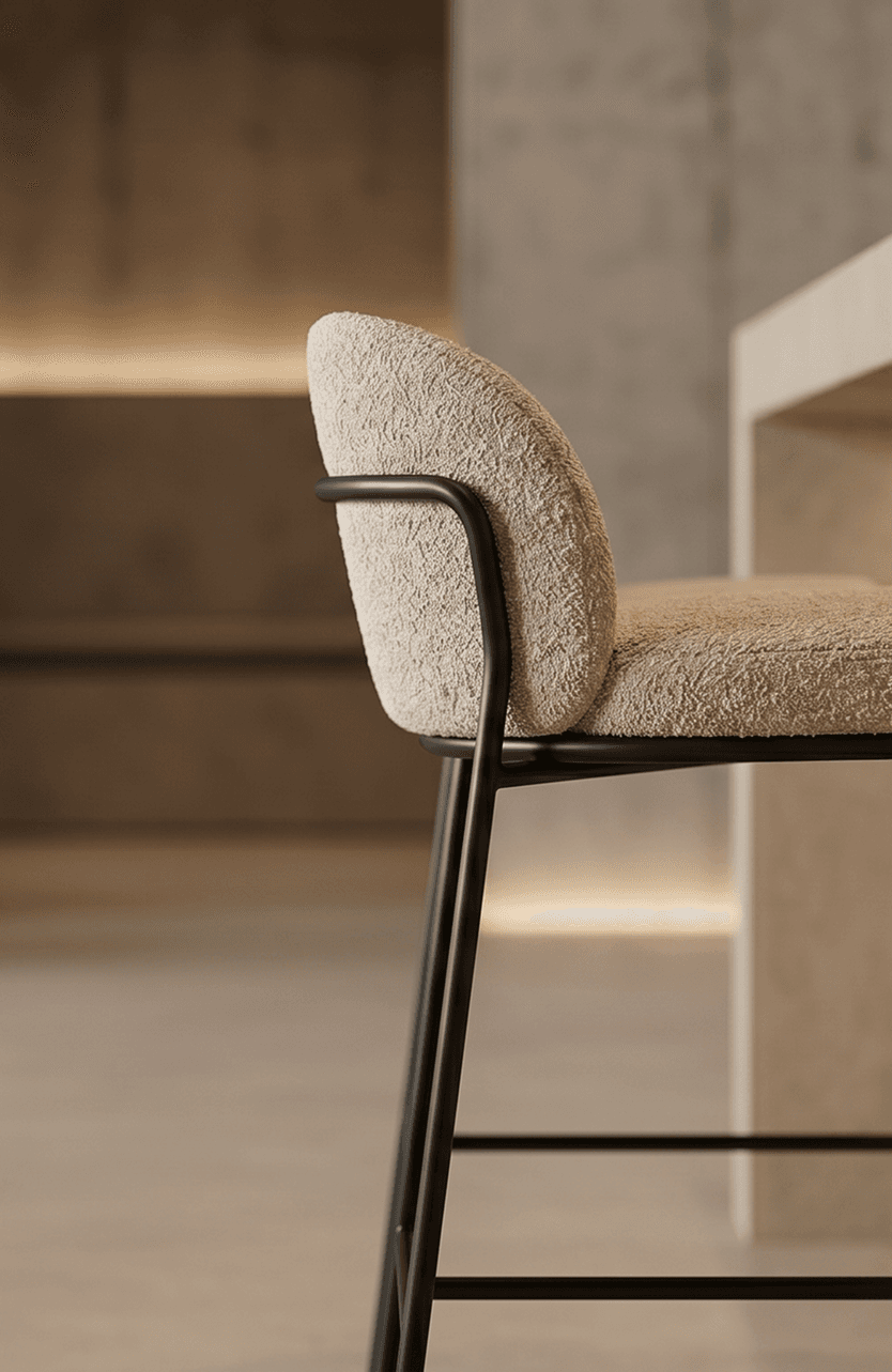 Zachte loungekruk in Bambu interieur
